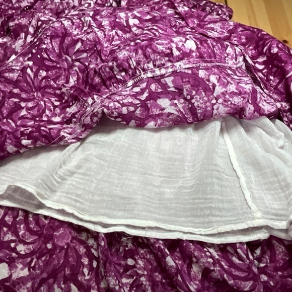 JANE ASHLEY 100% Cotton Purple Floral Tiered Skirt Fully Lined Stretch Waist 2X - Picture 8 of 10